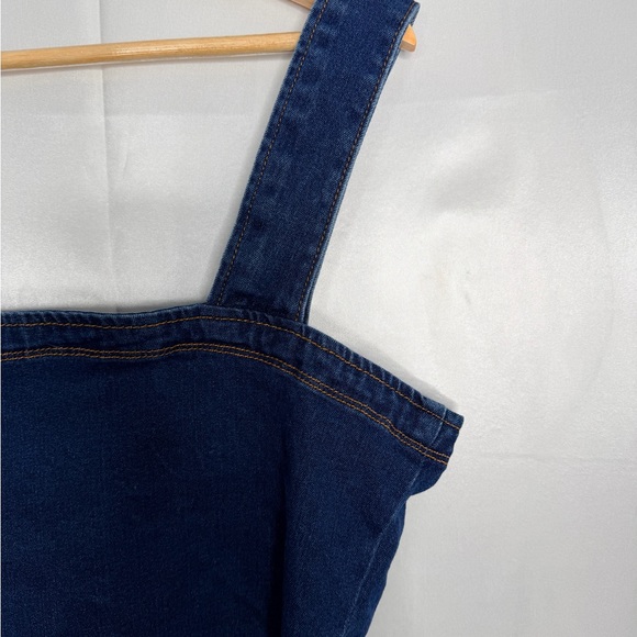 Allegra K Blue Denim Crop Top - Picture 8 of 10
